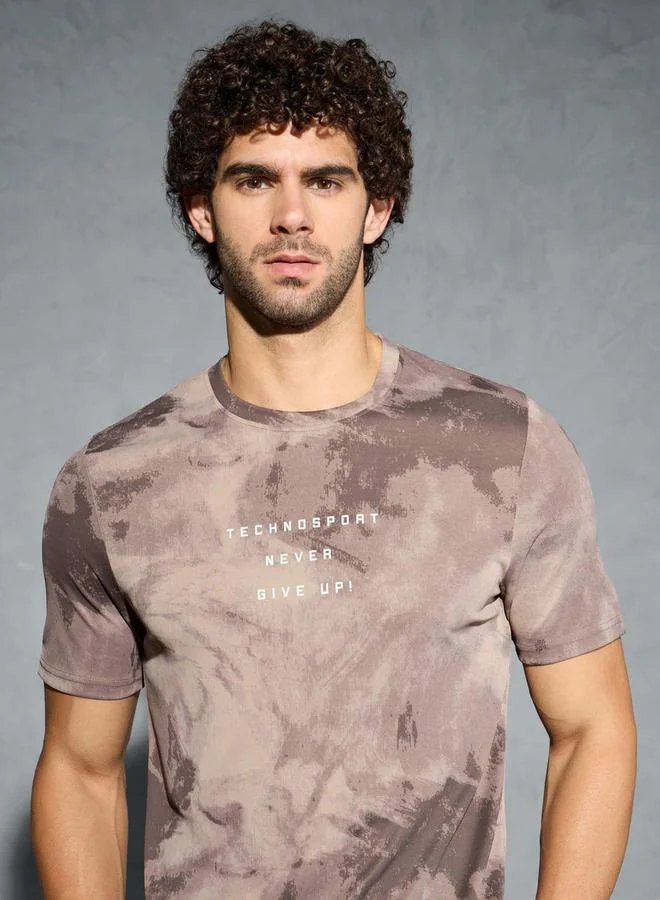 Technosport Technosport Men Camouflage Printed Round Neck Regular Fit T-Shirt