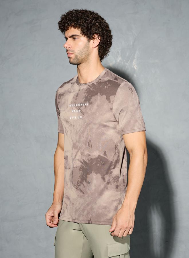 Technosport Men Camouflage Printed Round Neck Regular Fit T-Shirt - Image 2