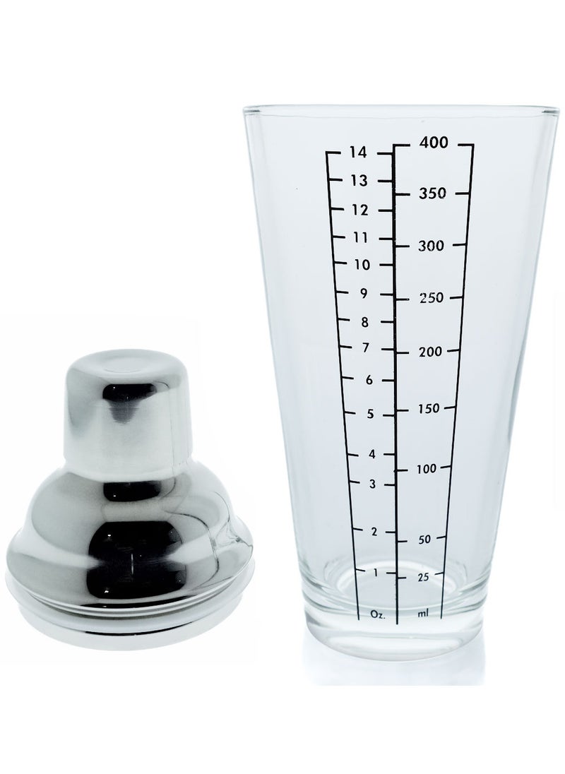 MIBRU Coffe and Cold Drinks Shaker Glass and Stainless 400ml  - Image 3