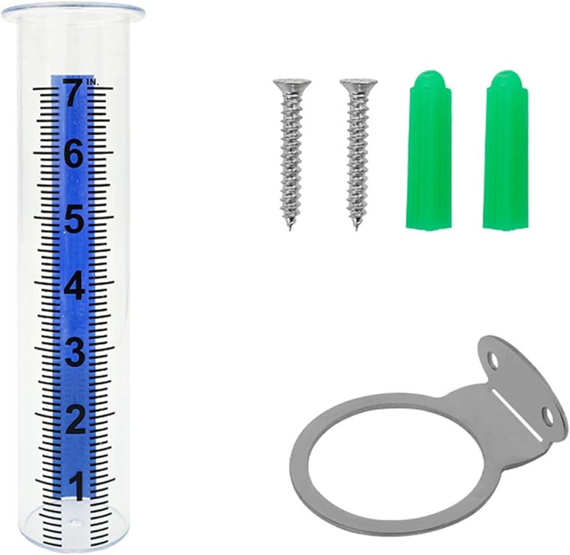 مقياس المطر الاحترافي مقاس 7 بوصات للخارجي مع حامل فولاذي لتتبع هطول الأمطار في الحدائق والمزارع - Image 2