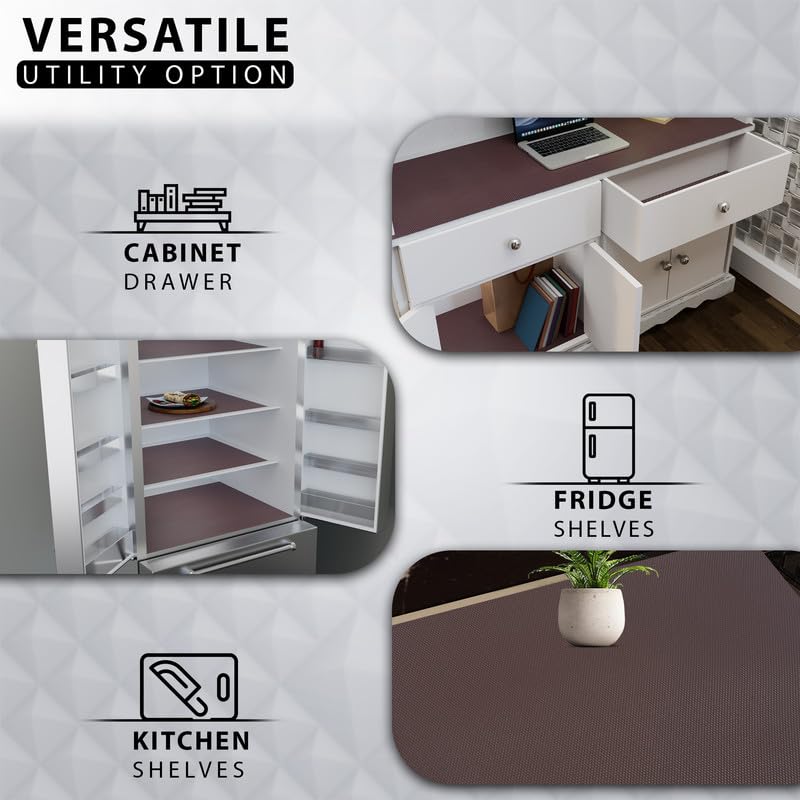 Easy Home EASYHOME Multipurpose EVA Anti-Slip Mat (45cm x 3 Meter, Brown) – Waterproof, Washable Shelf Liner Roll Sheet for Kitchen, Bathroom, Drawers, Cabinets, Fridge & Table Mat - Image 3
