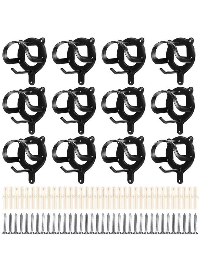 Dunzy 12 Counts Horse Bridle Rack Bridle Bracket Bridle Hooks Horse Tack Storage Halter Hanger Metal Bridle Holder with Tubes and Screw for Horse Barn Supplies, Black - Image 1