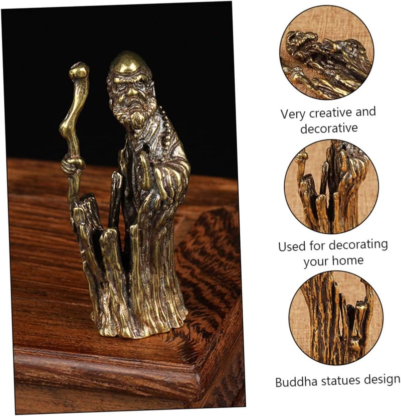 klarako Chinese Figurines Adornment Shou Standing Statue Home Wedding Ornament Decor Shui Vintage Figurine for Longevity Statuette Ornaments Amulet Buddha Copper Office Art Collection - Image 1