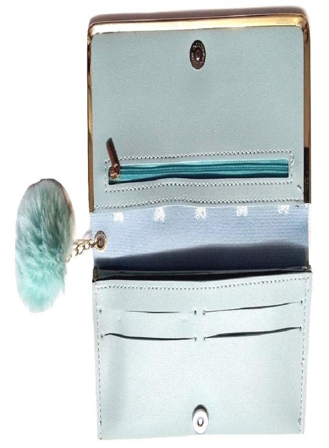 Dreamtrue Pastel Light Blue Color Clutch/Wallet For Womens And Girls/Everyday Essential Wallet - Image 4
