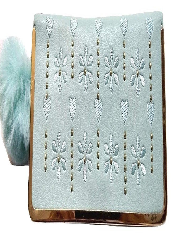 Dreamtrue Pastel Light Blue Color Clutch/Wallet For Womens And Girls/Everyday Essential Wallet - Image 1