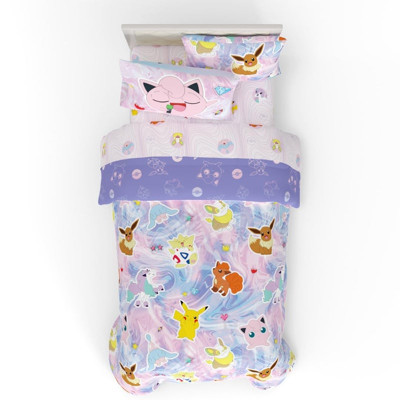 Franco Franco Pokemon Girl Anime Kids Bedding Super Soft Comforter and Sheet Set with Sham  5 Piece Twin Size  (Official Licensed Product)  - Image 1