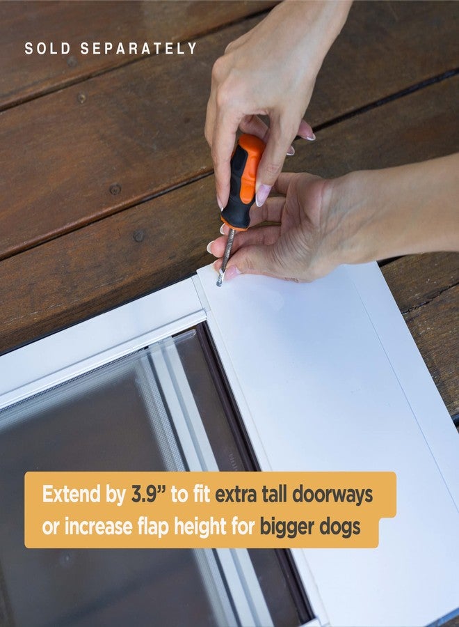 Hakuna Pets Patio Pet Door 4” Height Extension, Fits Screen Insert Panel for Small Doors, White - Image 3