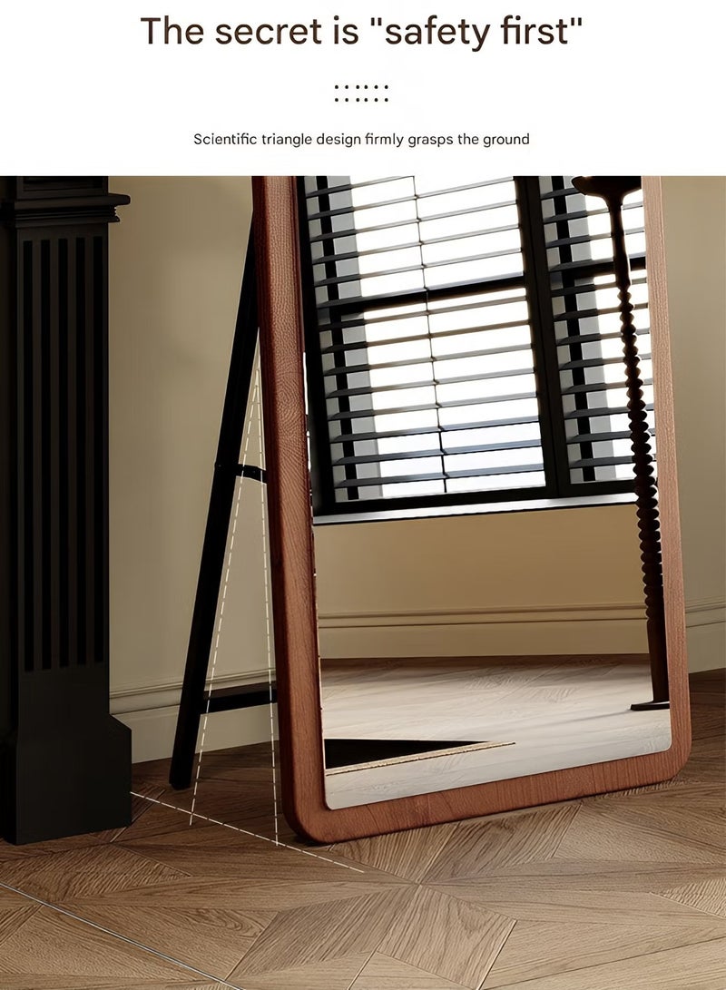 تايمي مرآة كبيرة جدا بتصميم انيق 170x70سم - مرآة كاملة الطول باطار خشبي  واستاند خلفي - تصميمها الجميل يناسب غرفة المعيشة وغرف اللبس وغرف النوم والمحال التجاريه - Image 5