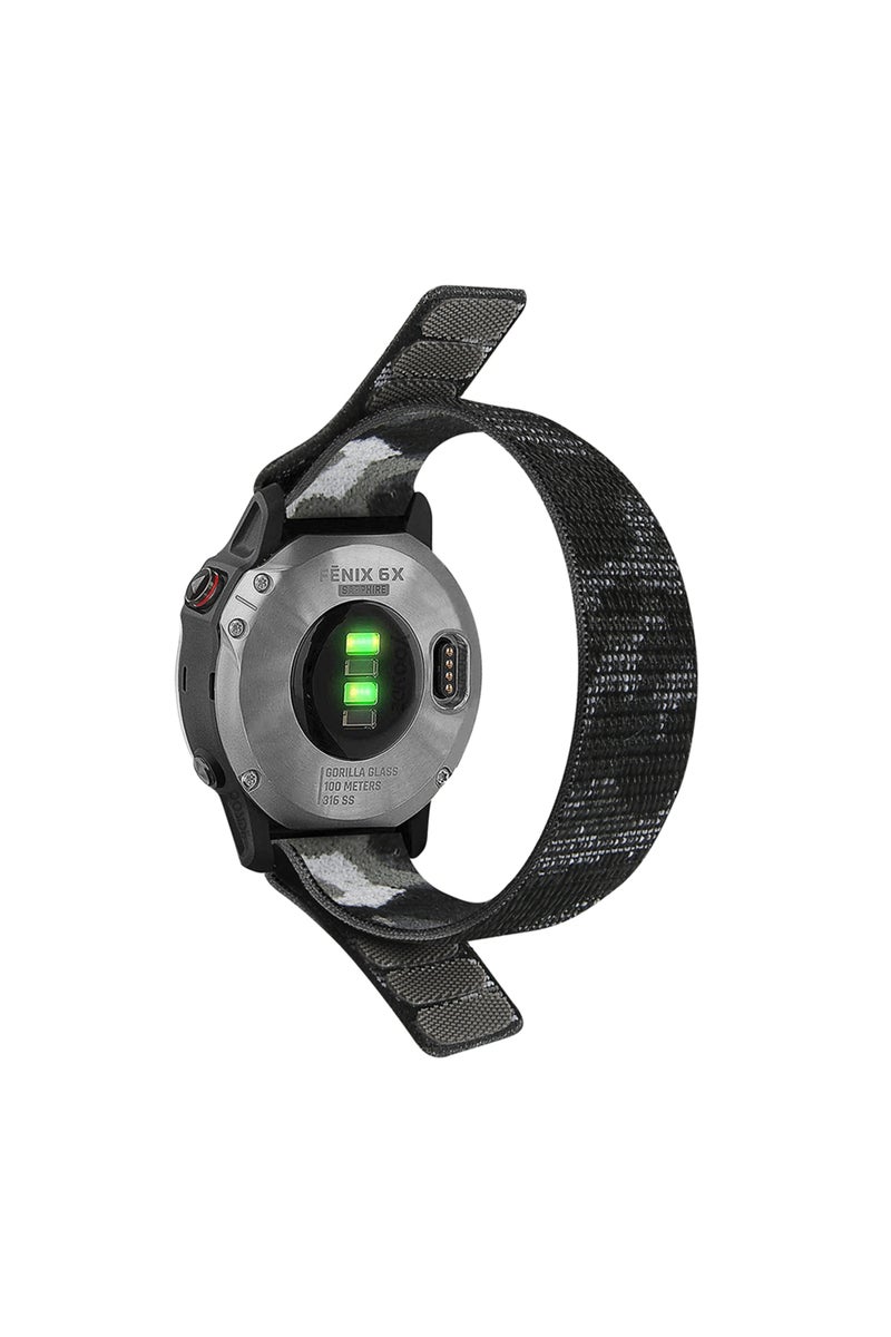QuickFit 26mm Black 22mm 26mm QuickFit Nylon Loop Strap For Tactix 7 AMOLED Delta Bravo Band For F