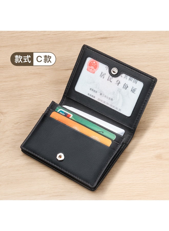 xozgdovg Genuine leather business card holder card holder Napa first layer cowhide plain business card holder mens embossed LOGO soft surface3005C 3005C 