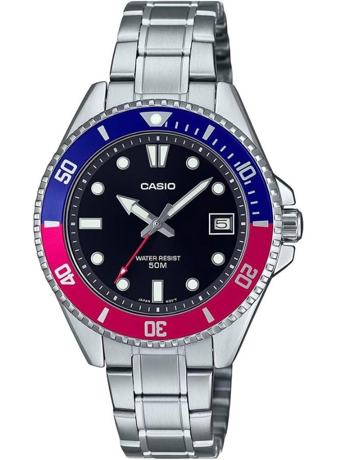 Casio Diver's MDV-10D-1A3VDF Analog Black Dial Stainless Steel Men's Watch