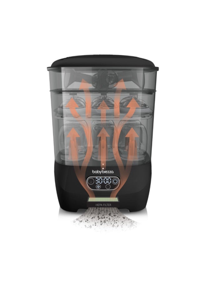 بيبي بريزا جهاز تعقيم وتجفيف بيبي بريزا أدفانسد – جهاز بخاري كهربائي 4 في 1 لتعقيم وتجفيف زجاجات الأطفال وأجزاء مضخة الحليب والإكسسوارات، سعة كبيرة، مزود بفلتر HEPA – لون أسود - Image 4