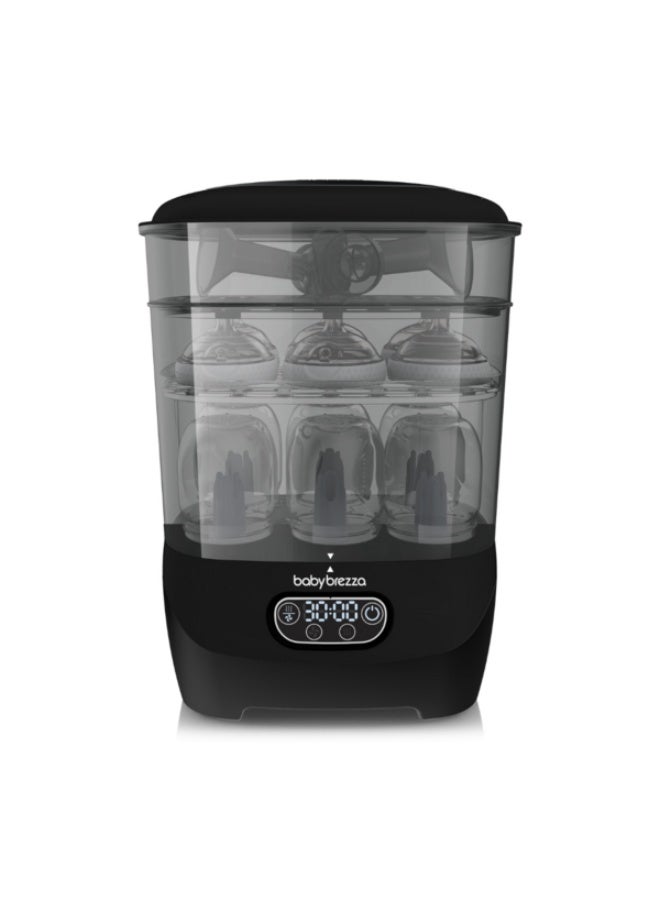 بيبي بريزا جهاز تعقيم وتجفيف بيبي بريزا أدفانسد – جهاز بخاري كهربائي 4 في 1 لتعقيم وتجفيف زجاجات الأطفال وأجزاء مضخة الحليب والإكسسوارات، سعة كبيرة، مزود بفلتر HEPA – لون أسود - Image 5
