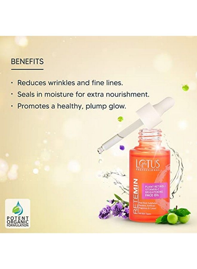 Lotus Professional Retemin Plant Retinol & Natural Vitamin C Facial Oil ; Preservative Free ; For All Skin Types ; 28Ml  - Image 5