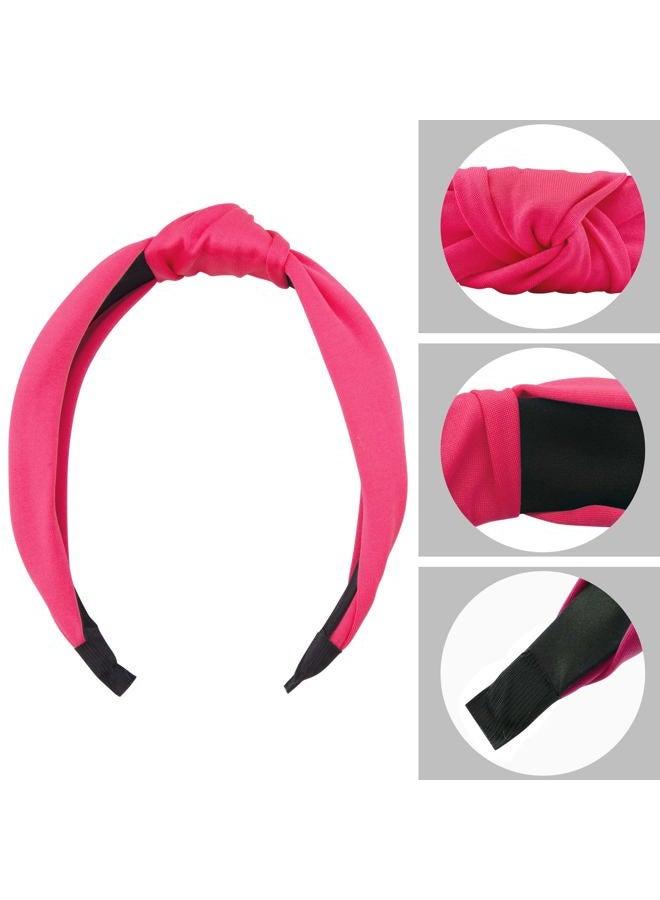 SIQUK 15 Pieces Top Knot Headbands for Women in 15 Colors, Cross Knot Headband, Wide Cloth Knot Headbands - Image 3