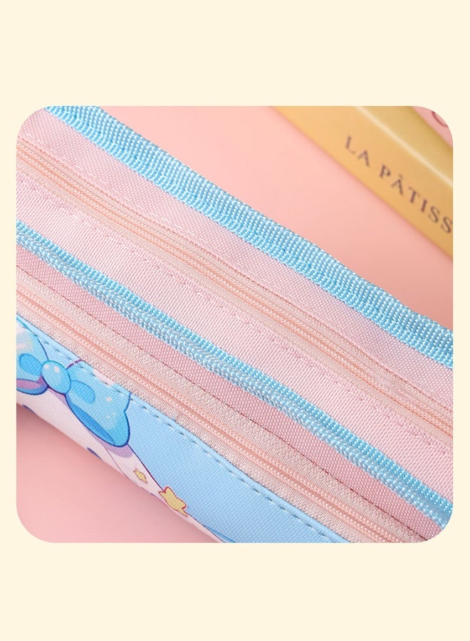 Sanrio Cinnamoroll Large Capacity Pencil Case, Cute Double Layer Pen Pouch with Zipper, Kawaii Stationery Organizer for School & Office - Image 4