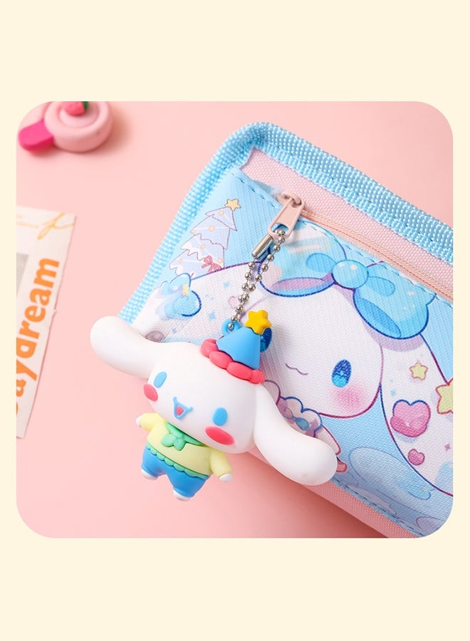 Sanrio Cinnamoroll Large Capacity Pencil Case, Cute Double Layer Pen Pouch with Zipper, Kawaii Stationery Organizer for School & Office - Image 5