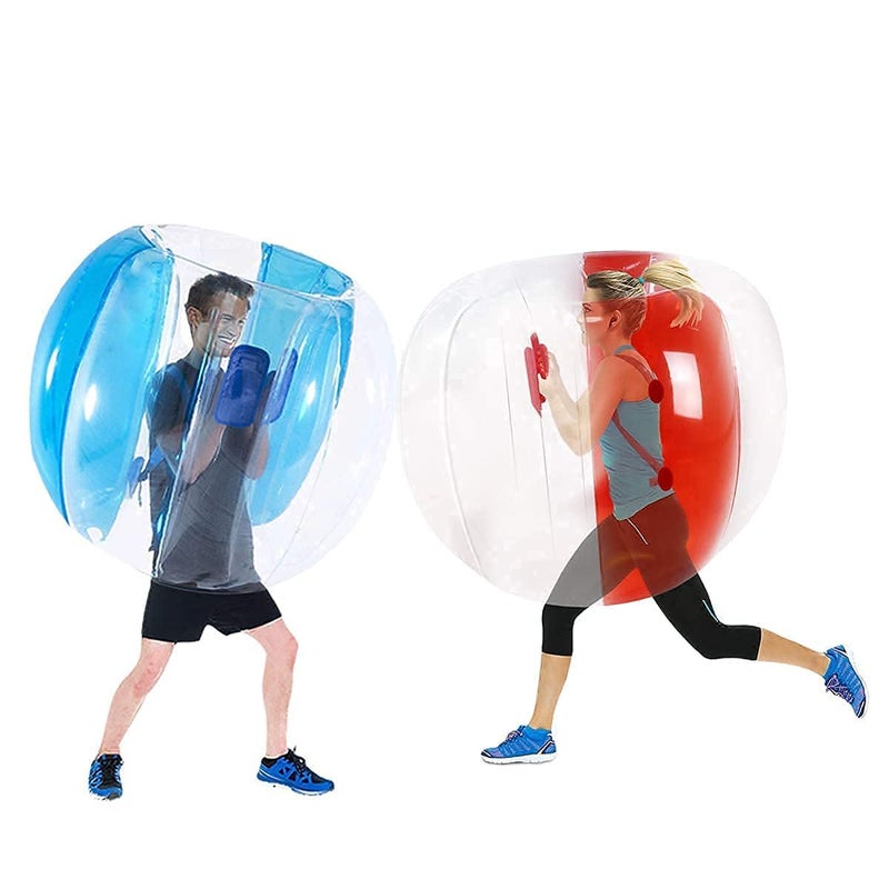 SUNSHINE-MALL 48 inch 2 pcs Bumper Sumo Ball for Adults Kids  Inflatable Bounce Body Zorb Ball for Outdoor Team Gaming Play for 6 Ages+ (red+Blue) - Image 1