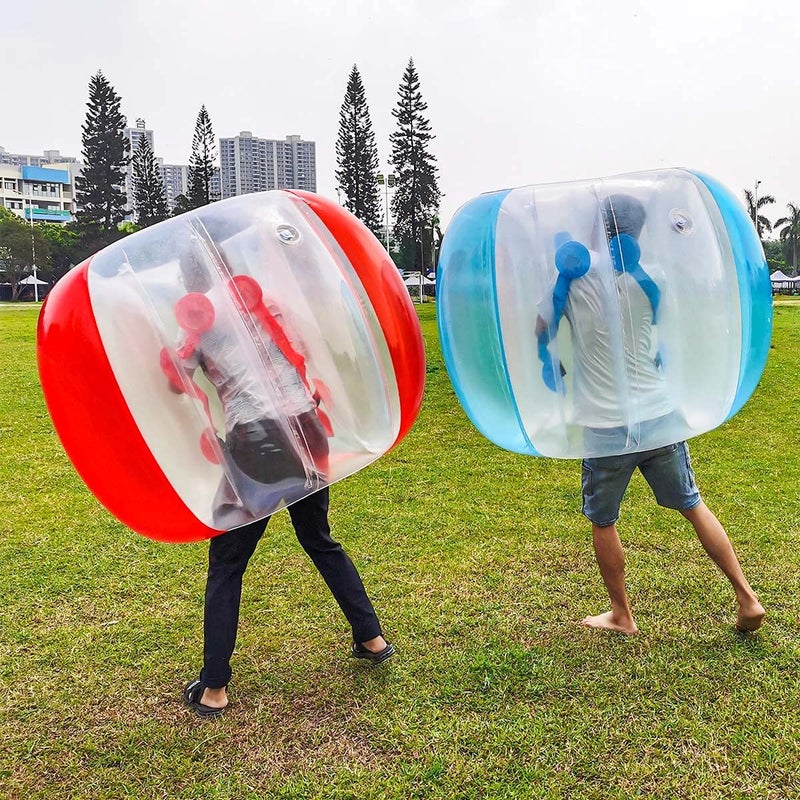 SUNSHINE-MALL 48 inch 2 pcs Bumper Sumo Ball for Adults Kids  Inflatable Bounce Body Zorb Ball for Outdoor Team Gaming Play for 6 Ages+ (red+Blue) - Image 3