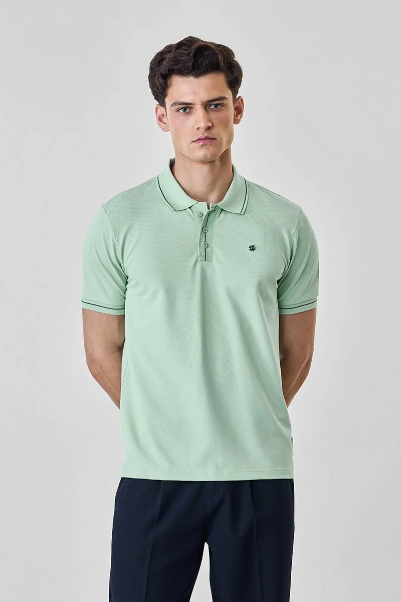 سنيتش تيشيرت بولو بقصة عادية مطاطي