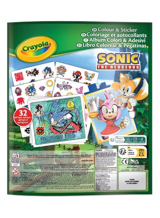 Sonic the Hedgehog Colouring Book with Stickers – 32 Fun Activity Pages & 4 Sticker Sheets | Kids Creative Colouring Set | Perfect Gift for Boys & Girls Ages 3+ - view 2
