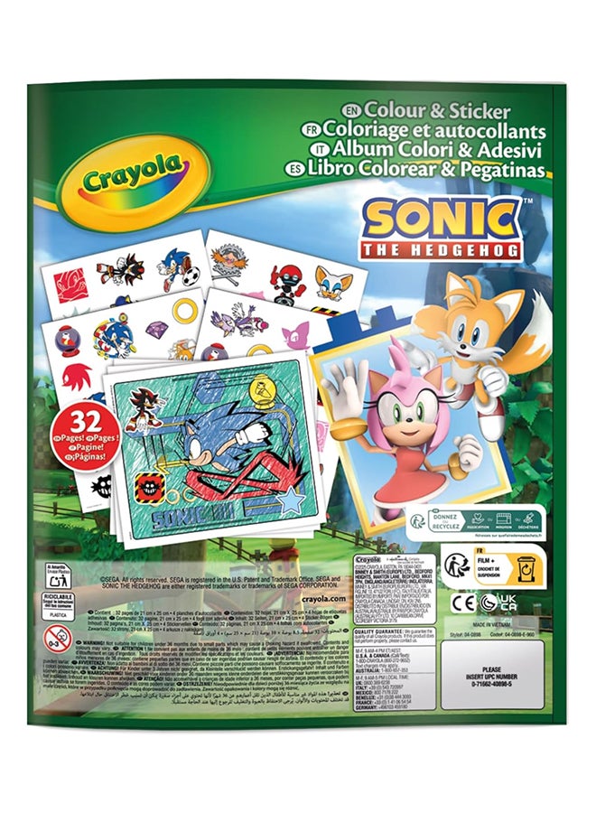 Crayola Sonic the Hedgehog Colouring Book with Stickers – 32 Fun Activity Pages & 4 Sticker Sheets | Kids Creative Colouring Set | Perfect Gift for Boys & Girls Ages 3+ - Image 2