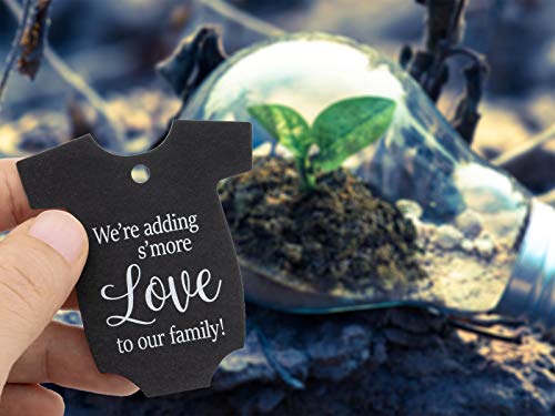 Summer-Ray.com Summer-Ray 50pcs Baby Onesie Adding S'More Love to Our Family Baby Shower Favors Gift Tags Thank You Tags (Kraft) - Image 2