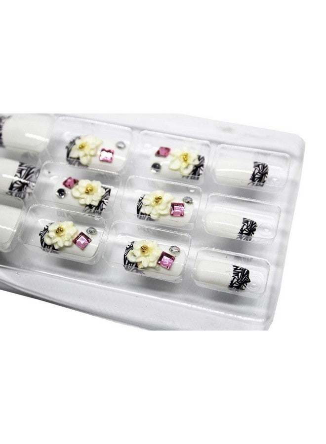 SoSh FAKE NAIL art reusable French long Artifical False nailsï¿½12 Nails in Graduated size with Free Glue - Image 4