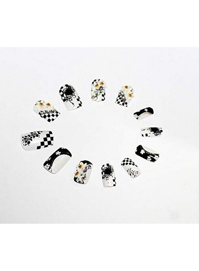 SoSh FAKE NAIL art reusable French long Artifical False nailsï¿½12 Nails in Graduated size with Free Glue - Image 2