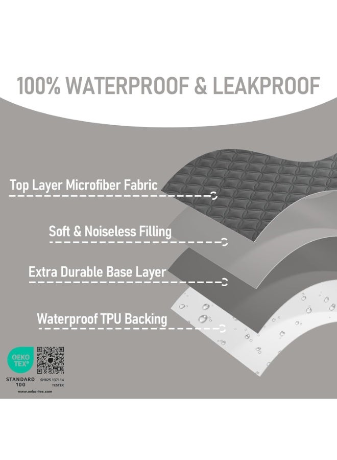 BEDLORE Waterproof Mattress Protector Crib, 2 Pack Soft Gray Mattress Pad, Noiseless Machine Washable Mattress Cover, Ultimate Protection for Your Baby's Crib Toddler Bed (52''x28'') - Image 2