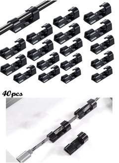 Generic 40 Pack Cable Clip Organizer Wire Clip Upgraded Version Strong Adhesive Black Management Wire Holder Wire Organizer Under Desk Wall Mount Car USB Cable Car Dash Cam Storage  - Image 1