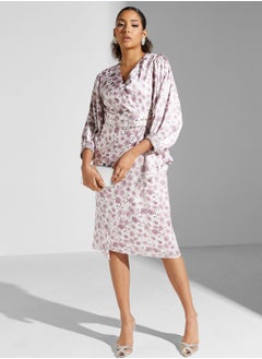 Montania Floral Printed Wrap Dress  - Image 1