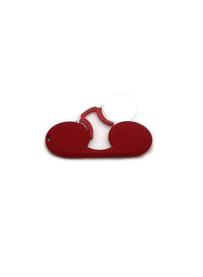 FIND MY Reader Silicone Nose Clip Reading Glass Mini Foam Glasses | Portable Reading Glasses For Men and Women (Red, 3, x)