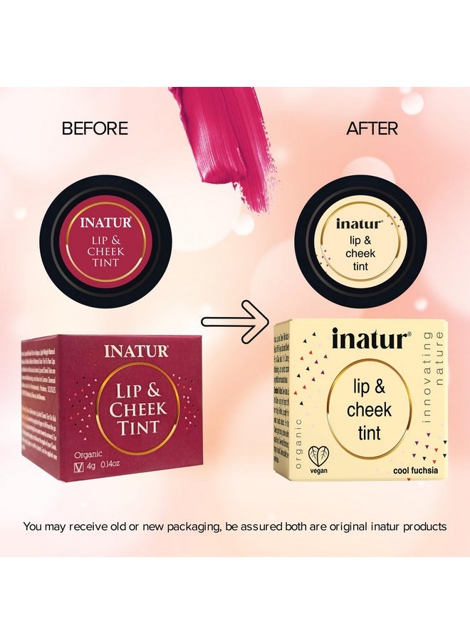 INATUR Cool Fushia Lip & Cheek Tint Natural And Organic Vegan And Crueltyfree Hydrates And Nourishes Dry Lips Longlasting Water Proof  - Image 2