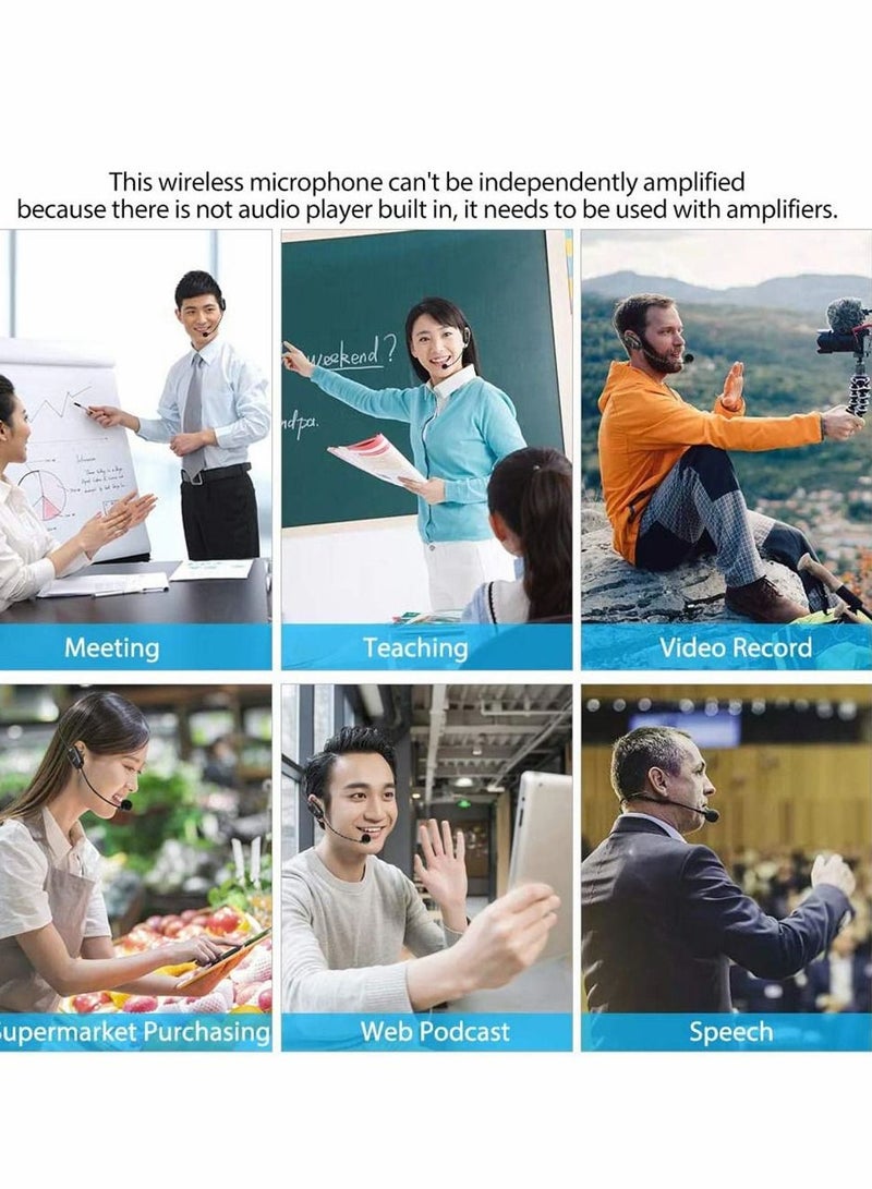 SYOSI Wireless Microphones System Microphone Headset Lavalier Lapel Speak Beltpack Receiver Suitable for Smartphone Laptop Desktop PC Speaker Stage Public Speaking and Teaching - Image 2