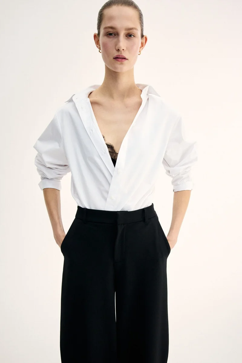 H&M Jersey barrel-leg trousers