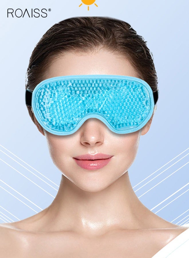 roaiss Cooling Eye Mask for Puffy Eyes Blue Reusable Cold Therapy Eye Mask with Adjustable Strap, Provides Soothing Relief for After Eye Surgery, Tension Stress,  Dark Circles  for Women Men Kid - Image 2