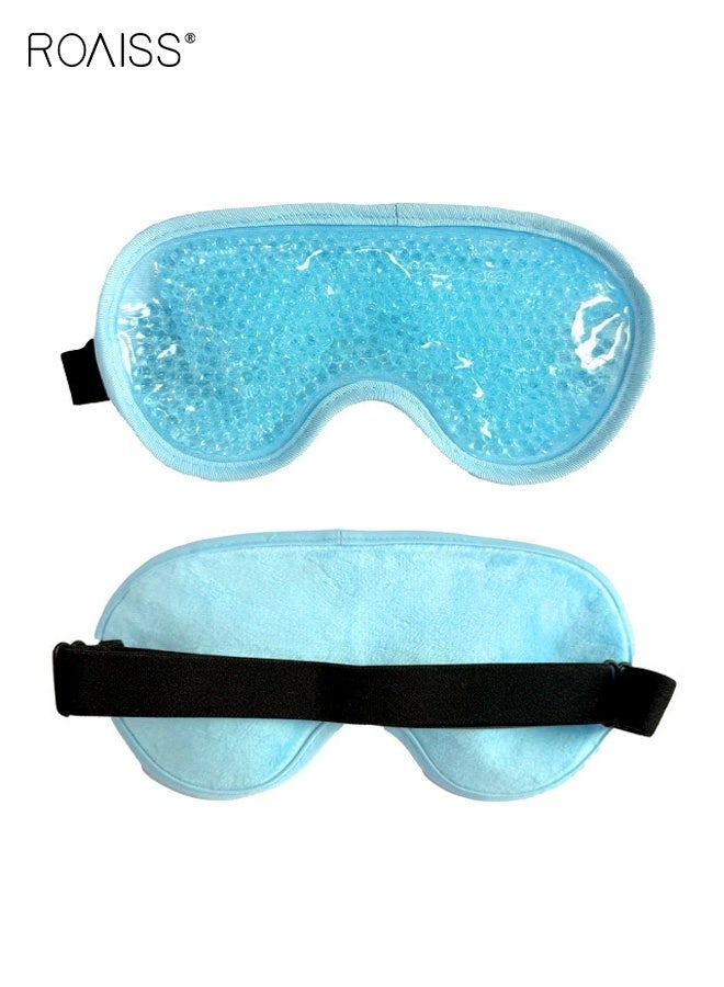 roaiss Cooling Eye Mask for Puffy Eyes Blue Reusable Cold Therapy Eye Mask with Adjustable Strap, Provides Soothing Relief for After Eye Surgery, Tension Stress,  Dark Circles  for Women Men Kid - Image 1