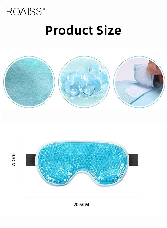 roaiss Cooling Eye Mask for Puffy Eyes Blue Reusable Cold Therapy Eye Mask with Adjustable Strap, Provides Soothing Relief for After Eye Surgery, Tension Stress,  Dark Circles  for Women Men Kid - Image 4