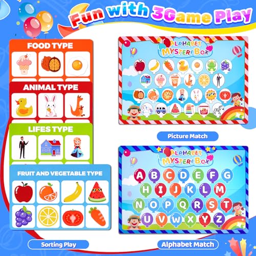 KMTJT Montessori Wooden Alphabet Mystery Box for 3 4 5 Year Olds Tactile Sensory Educational Toys Preschool Learning Letters Phonics Game Fine Motor Skills Gift for Boys Girls 26 Pcs - Image 5
