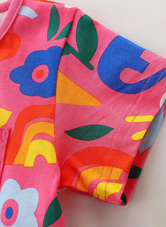 YUNIQEE Printed Pink Dress