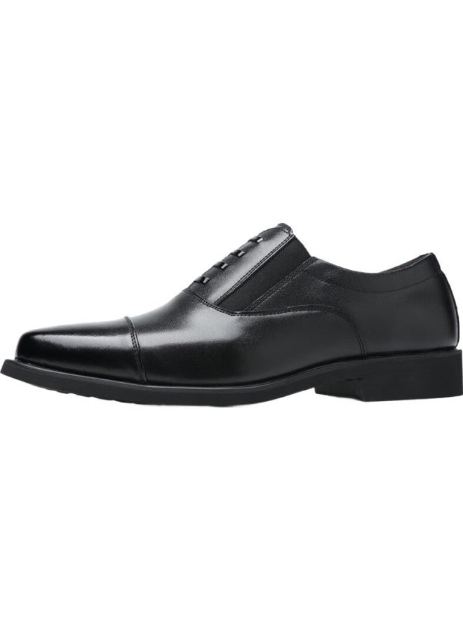 Poitulas Men'S Leather Shoes With Three-Joint Design, Business Casual Formal Shoes, British Style Comfortable Slip-On Loafers 9916 Black 41 - Image 1