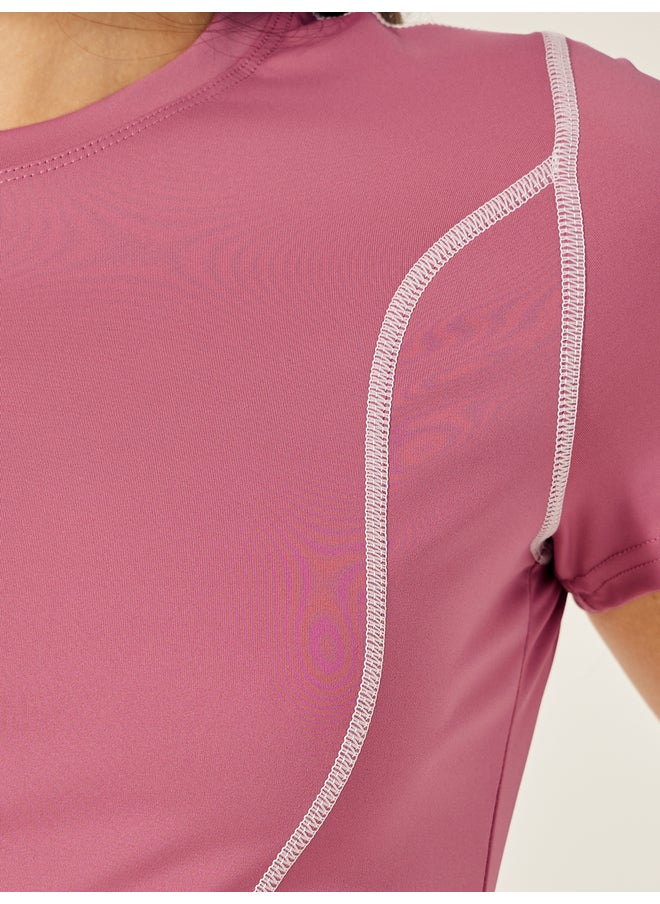 Styli Styli Active Pack of 2 - Contrast Stitch Short Sleeve Top  - Image 4
