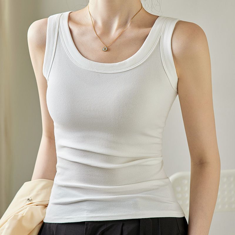 All-Match Comfortable Threaded Vest Sling Sleeveless T-Shirt Spring Summer Autumn New Style Top Women'S Sports Base Shirt - Image 1