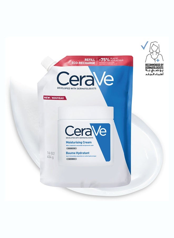 CeraVe Moisturising Cream for Dry to Very Dry Skin 454g + Cerave Moisturising Cream Refill 454g - Image 3