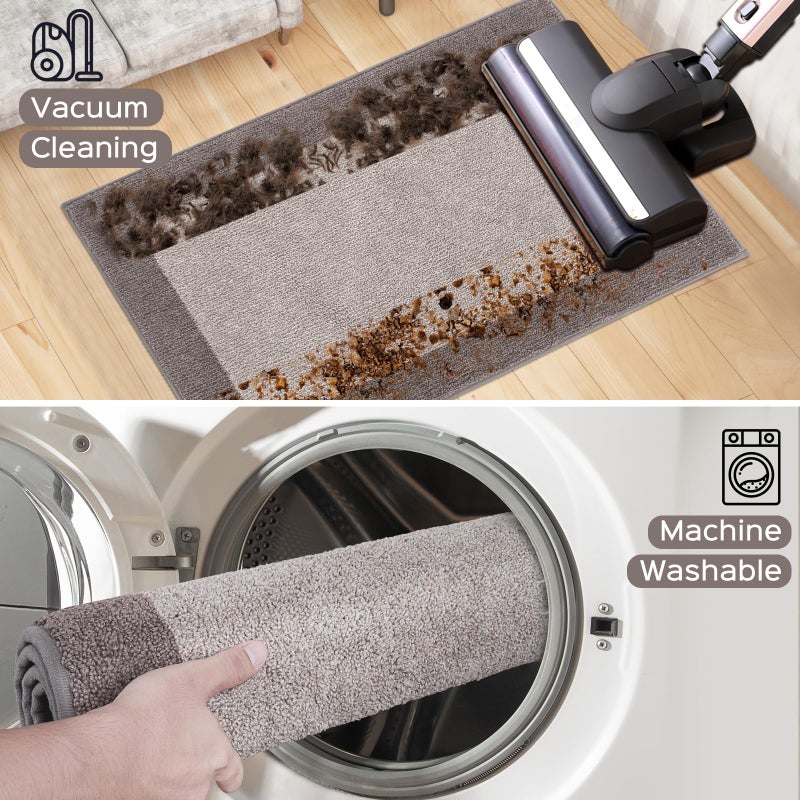 DOMUSTEX Machine Washable Kitchen Rug 24" x 70", Non Slip Kitchen Mat for Floor, Absorbent Entrance Runner Rug for Bedroom, Hallway, Bathroom, Door (Roll Packing) - Image 5