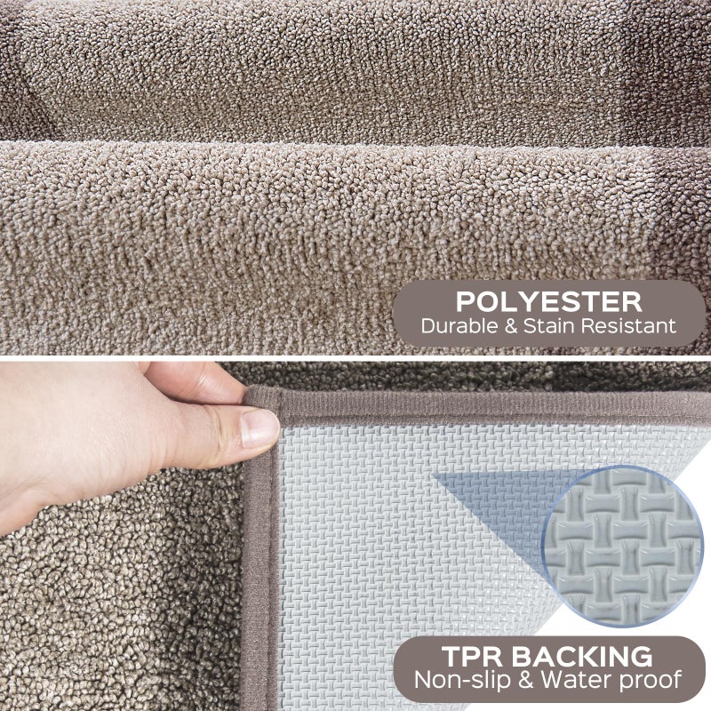 DOMUSTEX Machine Washable Kitchen Rug 24" x 70", Non Slip Kitchen Mat for Floor, Absorbent Entrance Runner Rug for Bedroom, Hallway, Bathroom, Door (Roll Packing) - Image 3