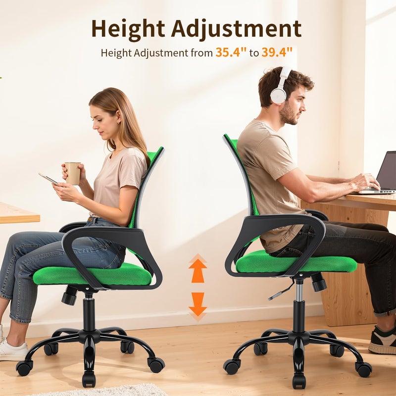 BestOffice Ergonomic Mesh Executive Desk Chair with Lumbar Support for Women & Men, Green - Image 4