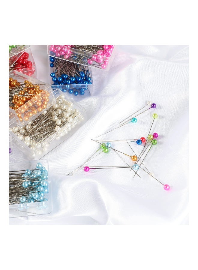 1200 Pieces Multicolor Head Pins, Straight Pins Jewelry Decoration Pins Dressmaker Pins Assorted Colors Sewing Pins Crafting Pins for Dressmaker Jewelry Decoration Sewing Projects(1.57inch) - Image 2