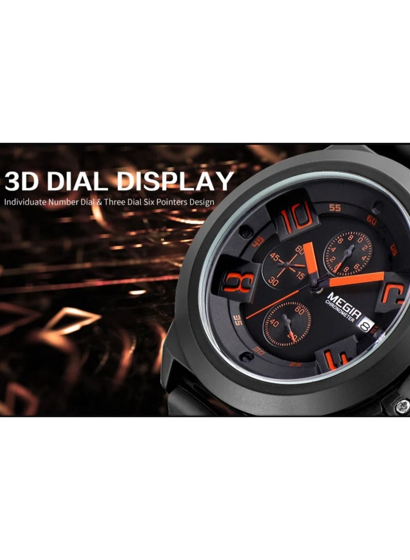 MEGIR Men's Watches Top Brand Luxury Big Dial Quartz Watch Men Waterproof Chronograph Sports Wristwatch Relogio Masculino - Image 4